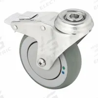 MEDCASTER Bolt-Hole Caster: Swivel, Side Brake, Rubber, 4 in Wheel Dia., 1 1/4 in Wheel Wd, Nylon (MPN SS04AMX125TLHK01). Key specifications — Brand: MEDCASTER; Roll Up: Swivel with Brake.