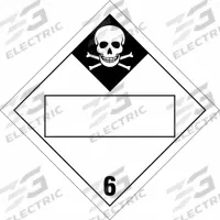 BRADY DOT Container Placard: 6, 10 3/4 in x 10 3/4 in, 10 3/4 in Label Ht, 10 3/4 in Label Wd (MPN 60402). Key specifications — Brand: BRADY; Message: 6.