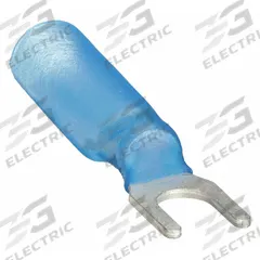 GRAINGER Fork Terminals: Blue, Heat Shrink, #8 Stud Size, 16 AWG – 14 AWG Wire Range, Std Fork (MPN 4FRF6). Key specifications — Manufacturer Part Number: 4FRF6; Brand: GRAINGER.