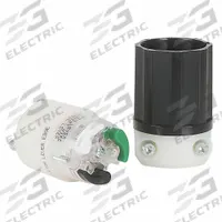 LEVITON Straight Blade Connector: 5-20R, 125V AC, 20 A, 2 Pole, 3 Wire, Black/White (MPN 5369E)