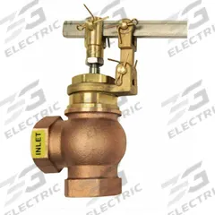 APPROVED VENDOR Float Valve Assembly: For Water Media, Angle Valve Body, Cylindrical, Bronze, FNPT (MPN ACF150). Key specifications — Mounting: Horizontal Piping; Arm Adjustability: Adjustable; Connection Gender - Side 1: Female; Connection Gender - Side 2: Female; Brand: APPROVED VENDOR; Connection Type - Side 1: NPT; Connection Type - Side 2: NPT; Flow Rate: 125 gpm @ 60 psi.