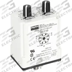 DAYTON Single Function Time Delay Relay: Socket Mounted, 240V AC, 10 A, 8 Pins/Terminals (MPN 24EP39). Key specifications — Brand: DAYTON.