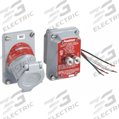 APPLETON ELECTRIC Receptacle: 2 Gang, 5-20R, GFCI, 125V AC, 20 A, 3 Pole - One-Gang Receptacles