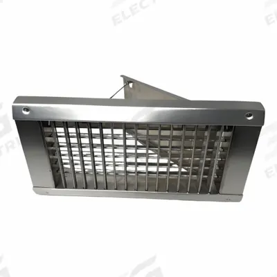 AMERICAN LOUVER Grille: Louvered Grille, Silver, Mill, Aluminum, 7 1/4 in H, 19 1/8 in W - Surface-Mount Grilles