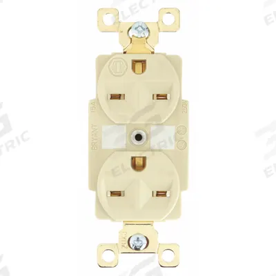 BRYANT Receptacle: Duplex, 6-15, Ivory, 250V AC, 15 A, 2 Pole / 3 Wire (MPN 5662I) - General Purpose Receptacles