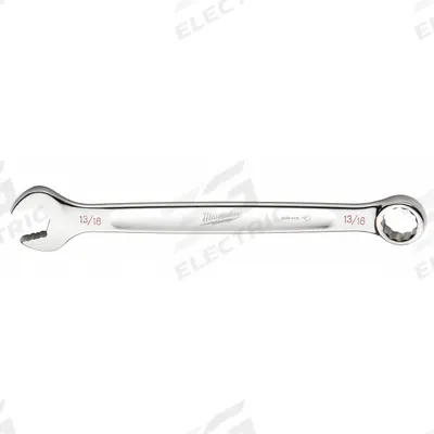MILWAUKEE Combination Wrench: Chrome Vanadium Steel, Chrome, 13/16 in Head Size - SAE 12-Point Combination Wrenches