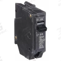 GE Miniature Circuit Breaker: THQL, 25 A, 120/240V AC, Single Phase, 10kA at 120/240V AC, Std (MPN THQL1125). Key specifications — Amps: 25 A; AC Voltage Rating: 120/240V AC; Phase: Single; Max. AIR Rating: 10kA at 120/240V AC; For Use With: Power Mark Gold Load Centers and AQ Lighting Panels.