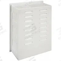 APPROVED VENDOR Universal Thermostat Guard: Hinged, Off-White, Ring Base/Solid Base, Single Wall (MPN 13J048). Key specifications — Base Type: Solid Base; Cover Type: Hinged; Brand: APPROVED VENDOR; Thermostat Guard Cover Color: Off-White; Inside HxWxD: 8-5/8 in H x 6-3/4 in W x 3 in D; Guard Construction: Single Wall; Outside HxWxD: 9-3/16 in H x 7-1/4 in W x 3-5/16 in D.
