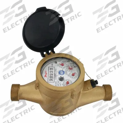Dwyer Water Meter: Flow Meter, Water, Electromagnetic, Brass, 3/4 in NPT - Inline Multijet Flowmeters