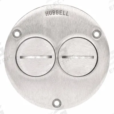 HUBBELL WIRING DEVICE-KELLEMS Floor Box Cover: Round, Silver, Aluminum - Aluminum Electrical Floor Box Covers