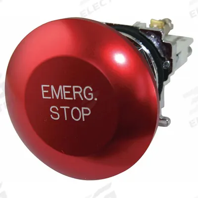 EATON Mushroom Head Push Button: Non-Illuminated, Mushroom Head Profile, Metallic - Mushroom-Head Push Buttons