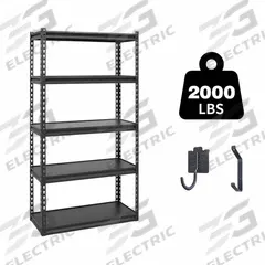 APPROVED VENDOR General Purpose Boltless Metal Shelving: Standalone, Heavy Duty, 30 in x 12 in, Open (MPN ATB-H30-12-60-5B). Key specifications — attr54754: Powder Coated; attr59549: 2000 lb; attr17396: Laminated Board; attr17398: Hammertone Finish; attr17401: Standard; attr35179: APPROVED VENDOR; attr54753: Heavy Duty; attr59360: Open.