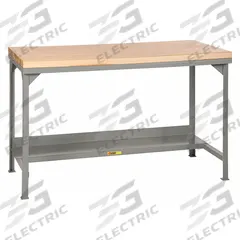 LITTLE GIANT Workbench: Fixed Ht, Butcher Block, 48 in x 24 in, 3,000 lb Overall Load Capacity, Gray (MPN WSJ2-2448-36). Key specifications — Brand: LITTLE GIANT.