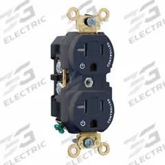 LEVITON Duplex Receptacle Outlet: Duplex, 5-20, Black, 125V AC, 20 A, 2 Pole / 3 Wire (MPN 5362-2PE)