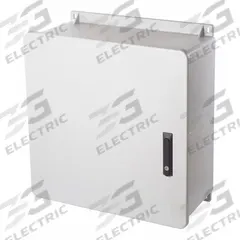 WIEGMANN Enclosure: Fiberglass, 24 in x 24 in x 10 in, NEMA 1/12/3R/4X/6P, Hinged, Solid Cover (MPN HW-J2424103PT). Key specifications — Brand: WIEGMANN; Knockouts: Not Included.