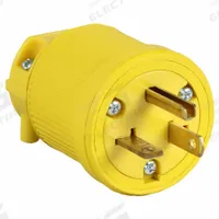 APPROVED VENDOR Straight Blade Plug: 5-20P, 125V AC, 20 A, 2 Pole, 3 Blade, Yellow (MPN P520DF)
