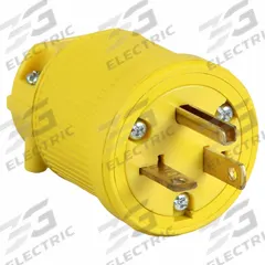 APPROVED VENDOR Straight Blade Plug: 5-20P, 125V AC, 20 A, 2 Pole, 3 Blade, Yellow (MPN P520DF)