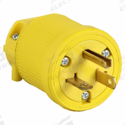 APPROVED VENDOR Straight Blade Plug: 5-20P, 125V AC, 20 A, 2 Pole, 3 Blade, Yellow (MPN P520DF) - General Purpose Plugs