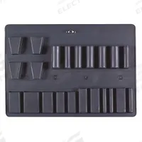 PLATT Storage Organizer: 17 1/4 in x 12 1/4 in, 22 Compartments, 1 Openings, Turn-Button and Strap (MPN C PALLET). Key specifications — Compatible Manufacturer Model Number: 978T-CB; Attachment Type: Turn-Button and Strap; Material: Plastic; Color: Black; Brand: PLATT.