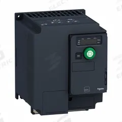 SCHNEIDER Variable Speed Drive: In Phase Three, 380-500V AC, Out Phase Three, 3 hp, IP20, No Bypass (MPN ATV320U22N4C412). Key specifications — Style: Compact; Color: Black/Blue/Gray; Output Phase: Three.