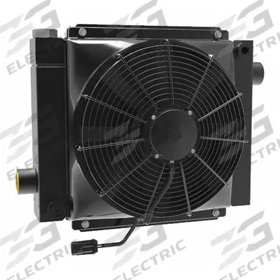 AKG Forced Air Oil Cooler: 36 hp Heat Removed, 80 gpm Max. Flow, 377 psi Max. Pressure - DC Motor Driven Forced Air Oil Coolers