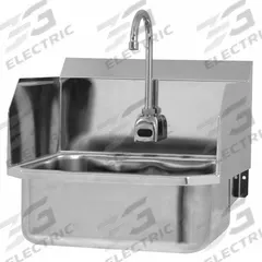 SANI-LAV Hand Sink: 1 Stations, 7 in Bowl Dp, 17 in Bowl Lg, 14 in Bowl Wd, Faucet Included, 18 ga (MPN ESB2-507L). Key specifications — Includes Side Splash: Side Splash Included; Series: Stainless Steel Hand Wash Sink; Brand: SANI-LAV; Power Source: Battery Powered.