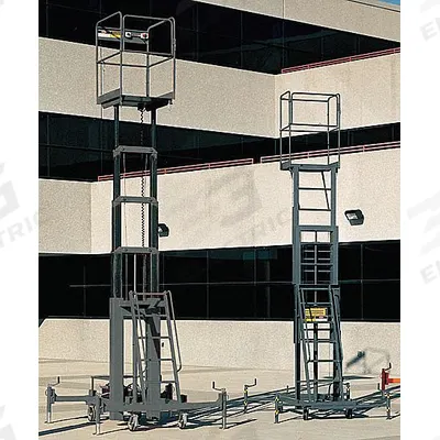 BALLYMORE Mobile Personnel Lift: Battery, Push-Around, 23.7 ft Elevated Platform Ht - Push-Around Telescoping Vertical Lifts