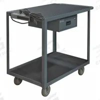 APPROVED VENDOR Metal Shelf Cart: 1,200 lb, 67 in L x 37 in W x 44 in H Overall Dim, Flush Lip (MPN RSIC-2436-2-8PN-95). Key specifications — Caster/Wheel Configuration: (2) Rigid; Brand: APPROVED VENDOR.
