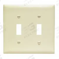 LEGRAND Wall Plate: Toggle, 2 Gang, Brown, Jumbo Size (MPN TPJ2I). Key specifications — Brand: LEGRAND; Material: Nylon.