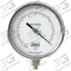 WINTERS Panel-Mount Pressure Gauge: Back Flange, 0 psi to 600 psi, 4 1/2 in Dial, 1/4 in NPT Male (MPN PFP716-DRY-45BF). Key specifications — Accuracy: ±1.0%; Brand: WINTERS; Vibration Resistance Properties: Field-Fillable; Gauge Wetted Parts: Stainless Steel.