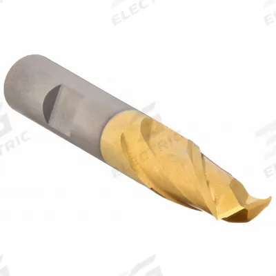 CLEVELAND Square End Mill: Cobalt, TiN Coated, 2 Flute, 1/2" Mill Dia, 1" LOC - General Purpose Cobalt Square End Mills