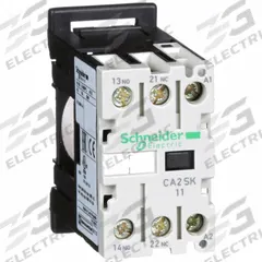 SCHNEIDER IEC Control Relay: DIN-Rail Relay Mounting, 240V AC Coil Volt, 1NO/1NC, 10 A (MPN CA2SK11U7). Key specifications — Brand: SCHNEIDER.