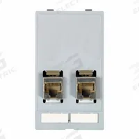 MURRELEKTRONIK Data Insert: RJ45 Cat5E, 51 mm x 88 mm (MPN 4000-68000-1200000). Key specifications — Brand: MURRELEKTRONIK; Data Port Configuration: (2) RJ45 8-Pole Metal CAT5e Female-to-Female; Insert Design: Data Insert.