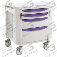 METRO Bedside & Nurse Server Cart: Polyethylene, (2) Swivel/(2) Swivel with Brake, Taupe, White (MPN FLBED). Key specifications — Material: Polyethylene; Drawer Color: White; Brand: METRO; Caster/Wheel Configuration: (2) Swivel; Cabinet Color: Taupe.