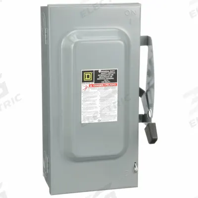 SQUARE D Safety Switch: Fusible, 100 A, Three Phase, 240V AC, Galvanized Steel - Fusible Safety Switches