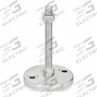 JW WINCO Male-End Leveling Mount: Swiveling Stud, 1/2"-13 Thread Size, 3.15 in, 3,822 lbf Capacity (MPN 23-80-1/2X13-75-D0-SK). Key specifications — Base Shape: Round; Load Capacity: 3,822 lbf; Mounting Holes: Mounting Holes Included; Includes: Nut; Hex Size: 11/16 in.
