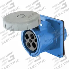 HUBBELL Pin and Sleeve Receptacle: Black, 250V AC, Three Phase, 100 A, 4 Pole, 5 Wire, IEC Grounding (MPN HBLS4100R9W). Key specifications — Brand: HUBBELL.