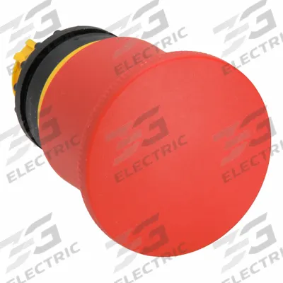 EATON Mushroom Head Push Button: Red, 45 mm Mounting Size, Non-Metallic - Mushroom-Head Push-Button Operators