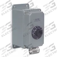 QMARK Line Volt Mechanical Tstat: Heat Only, Plastic, 40° to 100°F, 2.5°F, Hydraulic Air Coil (MPN WT12). Key specifications — attr400419: 120 to 480V AC; attr400424: DPST, Open on Rise; attr400415: 40° to 100°F; attr400417: 2.5°F; attr400418: Hydraulic Air Coil; attr400408: Heat Only; attr408361: QMARK; attr400410: Plastic.