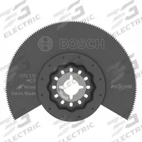 BOSCH Oscillating Tool Blade: 3 1/2 in Blade Wd, 3 1/2 in Overall Lg, Flush Cutting/Straight Cutting (MPN OSL312). Key specifications — attr1097568: Straight Cutting; attr1097557: BOSCH; attr1097582: Wood.