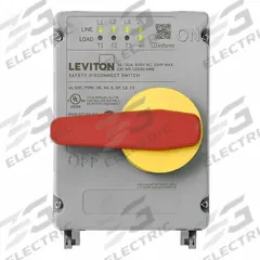 LEVITON Disconnect Switch: Non-Fusible, 30 A, Single or Three Phase, 600V AC, Non-Metallic (MPN LDS30-AMB). Key specifications — attr867146: 13; attr867131: LEVITON.