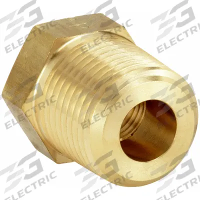 PARKER Metal Pipe Straight: Straight, Brass, 3/8 in x 1/8 in, 6,000 psi - Threaded Extreme-Pressure Hydraulic Pipe Fittings