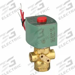 REDHAT Solenoid Valve: 3-Way, Normally Closed, 1/4 in Pipe Size, 110V AC/120V AC, Direct Mount (MPN 8320G188). Key specifications — Pipe Size: 1/4 in; Voltage: 110V AC; Brand: REDHAT; Coil Enclosure: Without Junction Box.