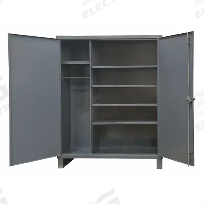 DURHAM MFG Storage Cabinet: 36 in x 24 in x 78 in, 5 Shelves, Swing Handle & Padlock Hasp - Industrial Combination Cabinets