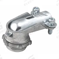 Connector - Clamp Style, 90 Degrees: Zinc, 1 1/2 in Trade Size, 1 1/2 in MNPT, Non Insulated (MPN 2696). Key specifications — Box Connection: 1-1/2 in MNPT; Connection Type: Squeeze; Color: Gray; Connection Orientation: 90°; Cable Clamping Method: Squeeze Clamp; Material: Zinc; Insulated: No; For Use With: MC.