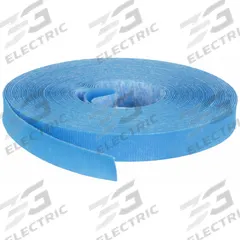 RIP-TIE Hook-and-Loop Cable Tie Roll: 30 ft Lg, 0.5 in Wd, 18 lb Tensile Strength, Blue, Polyester (MPN G-05-030-BU). Key specifications — Color: Blue; Material: Polyester; Brand: RIP-TIE.