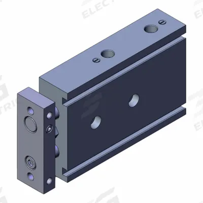 SMC Dual Piston Cylinder: 25 mm Bore Dia, 50 mm Stroke Lg, Ball Bushing, Through Hole Mounting - Guided Compact Cylinders