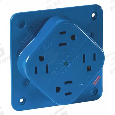 BRYANT Receptacle: Quad, 5-15, Blue, 125V AC, 15 A, 2 Pole / 3 Wire (MPN 1254SA) - General Purpose Receptacles