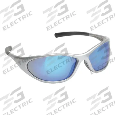 PYRAMEX Safety Glasses: Blue Lens, Full-Frame, Mirrored/Scratch-Resistant - Padded Comfort-Fit Safety Glasses