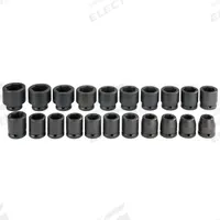PROTO Impact Socket Set: 3/4 in Drive Size, Small Set (0-50 pieces) Set Size, 21 Pieces, Black Oxide (MPN J72103M). Key specifications — attr1204251: PROTO; attr1215453: 3/4 in; attr1215454: 19 mm to 41 mm.